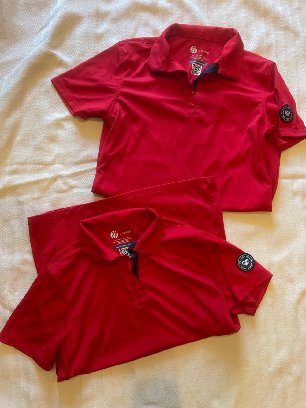 Chick-fil-A  women’s Red Polo Shirt with Badge -small
